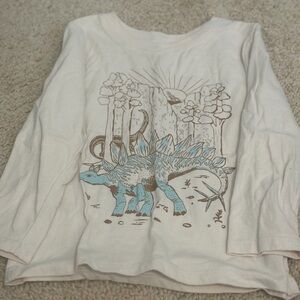 Cat & Jack Cream Dinosaur Long Sleeve Tee